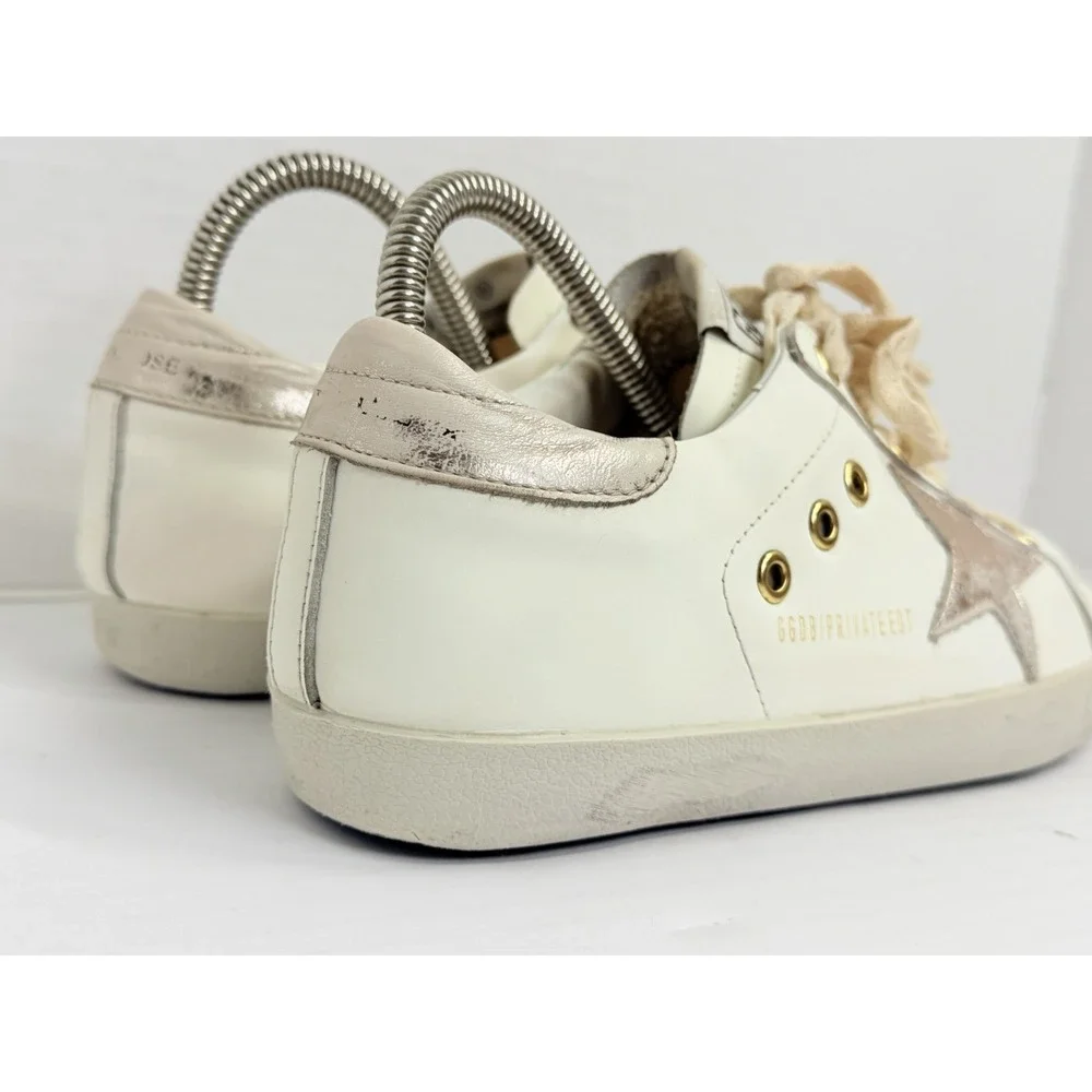 Golden Goose GGDB Superstar Private Ed White Gold Star US 9 EU 39 Low Leather